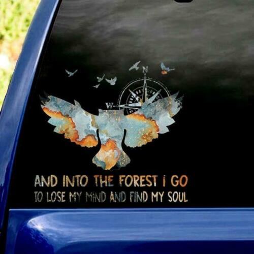 Owl And Into The Forest I Go To Lose My Mind & Find My Soul Car Decal Sticker | Waterproof | Vinyl Sticker