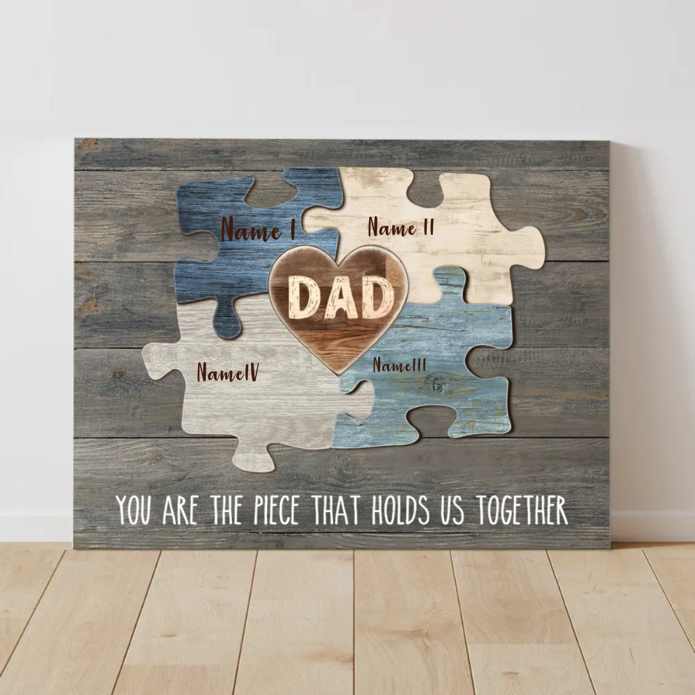 Personalized Gifts For Dad, Personalized Father Day Gifts, Fathers Day Gift From Sons, Daughters, Holds Us Together, Father's Day Puzzle Sign