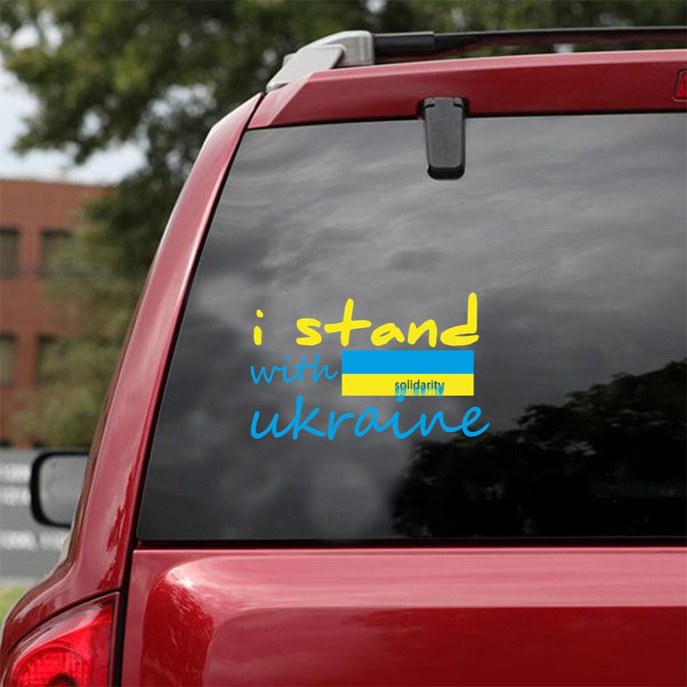 Politics I Stand With Ukraine Solidarity No War Peace Love Ukraine Car Vinyl Decal Sticker