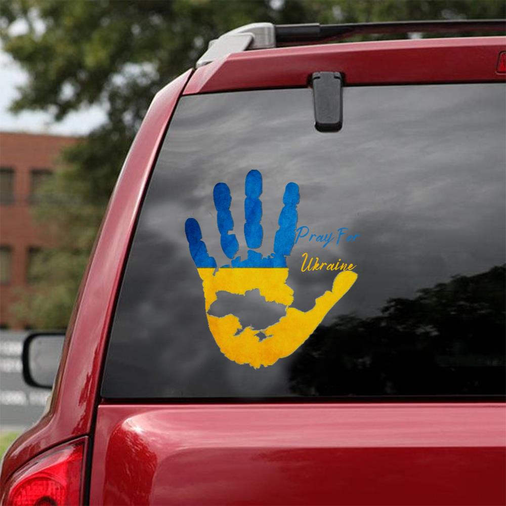 Pray For Ukraine Peace Love Ukraine Car Vinyl Decal Sticker