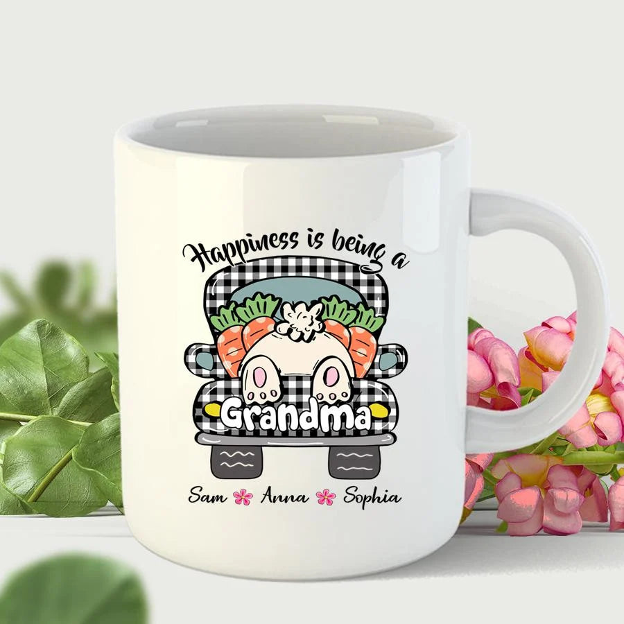 PresentsPrint, Personalized Happiness Is Being A Grandma, Easter Mug Gifts