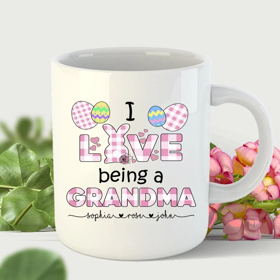 PresentsPrints, Personalized I Love Being A Grandma Easter Bunny Mug Gifts For Grandma
