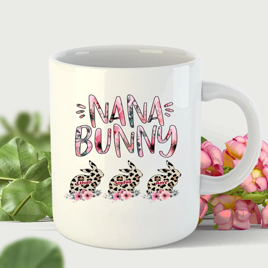 PresentsPrint, Personalized Nana Bunny Family Easter Matching Mug Gifts For Her, Mother's Day