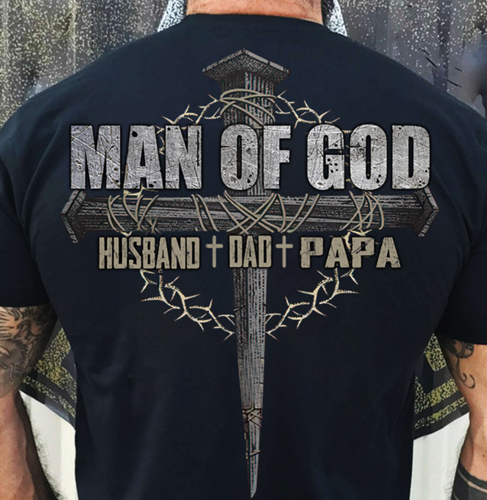 PresentsPrints, Man of God, Husband Dad Papa, Father's Day T-Shirt
