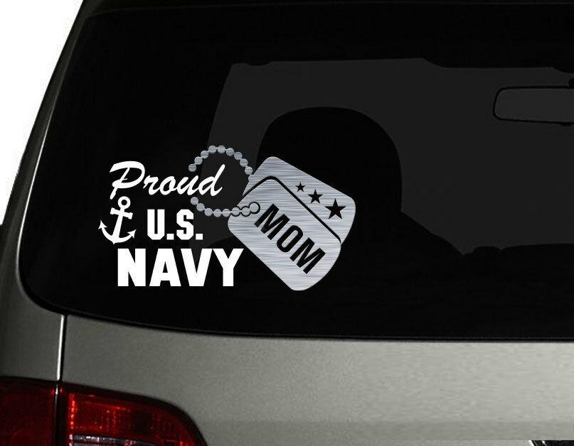 Proud US Navy Mom Car Decal Sticker | Waterproof | Vinyl Sticker