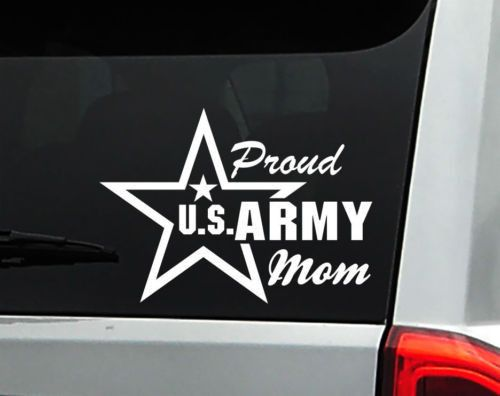 Proud U.S. Army Mom Car Veteran Decal Sticker | Waterproof | Easy Install | Vinyl Sticker
