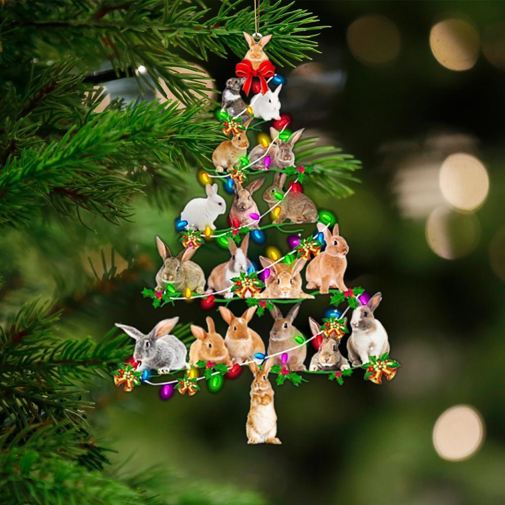 Rabbit-Christmas Tree Lights-Two Sided Ornament