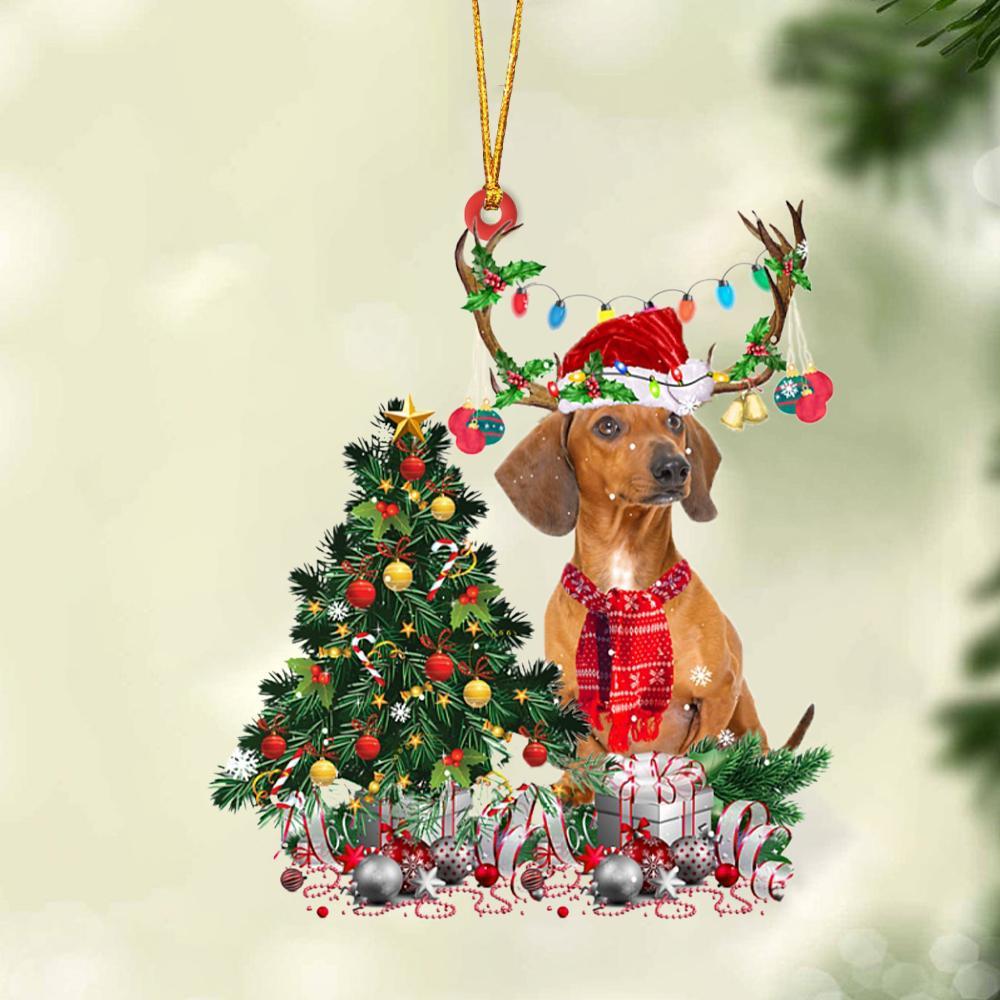 Red Dachshund-Christmas Tree Gift Hanging Ornament