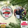 PresentsPrints, My Favorite Firefighter Calls me Dad - Christmas Personalized Family Circle Acrylic Ornament