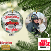 PresentsPrints, My Favorite Firefighter Calls me Dad - Christmas Personalized Family Circle Acrylic Ornament