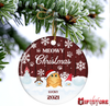 PresentsPrints, Meowy Christmas Gift For Cat Lovers - Personalized Circle Acrylic Ornament