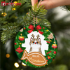 PresentsPrints, Cat First Christmas - Cat Lovers Christmas Gift - Personalized Circle Ceramic Ornament