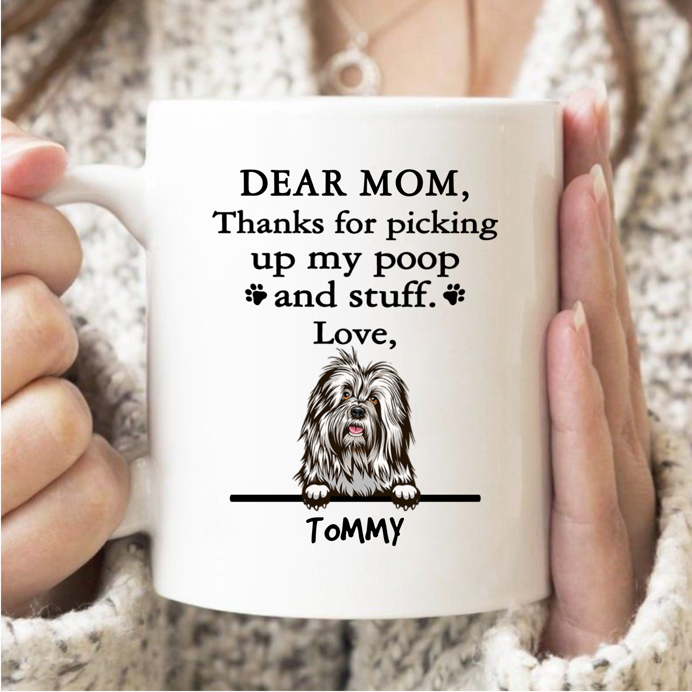 PresentsPrints, Thanks for picking up my poop and stuff, Funny Dog Personalized Coffee Mug, Custom Gift for Dog Lovers