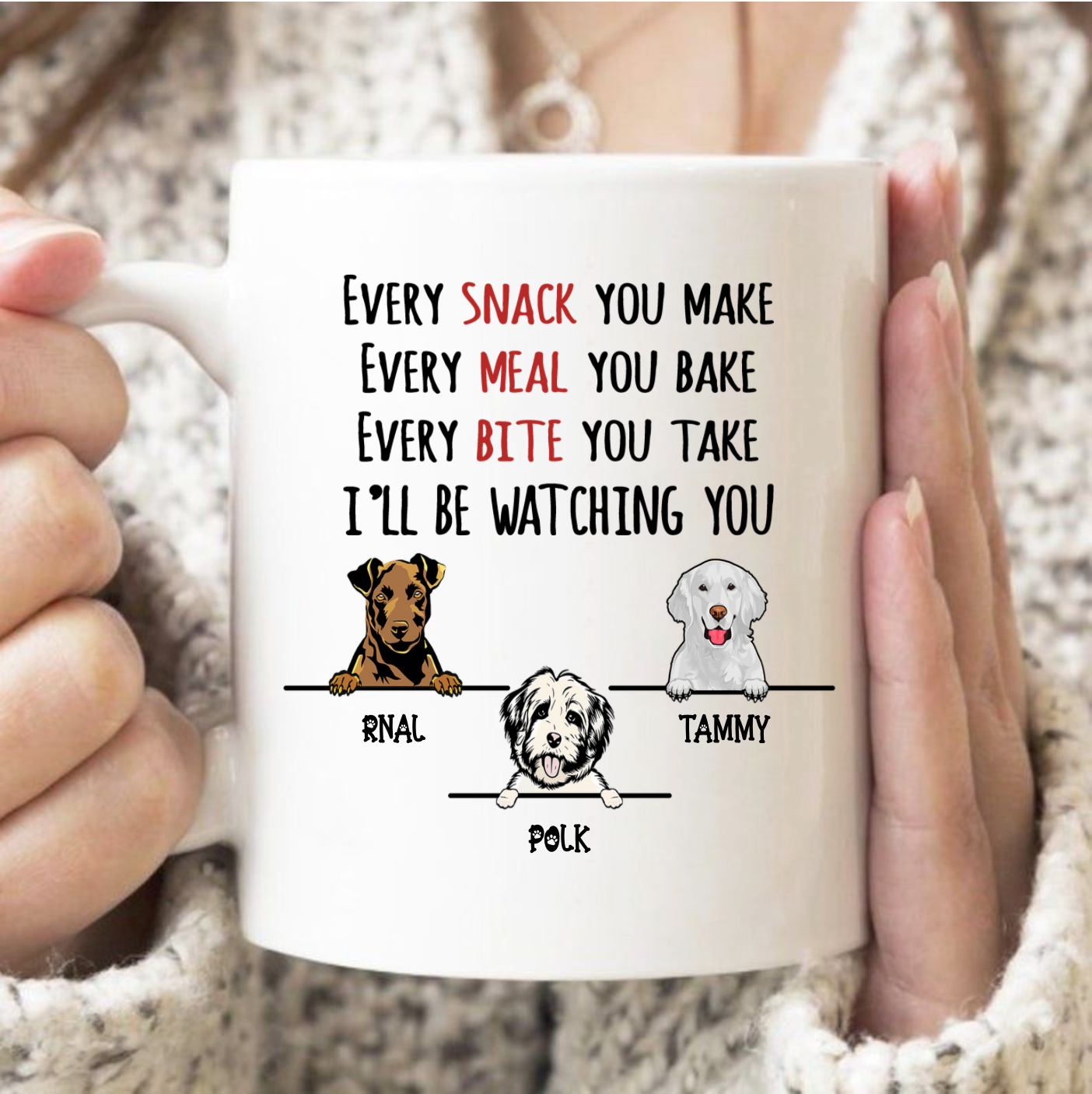 PresentsPrints, I Will Be Watching You, Funny Dog Personalized Coffee Mug, Custom Gift for Dog Lovers