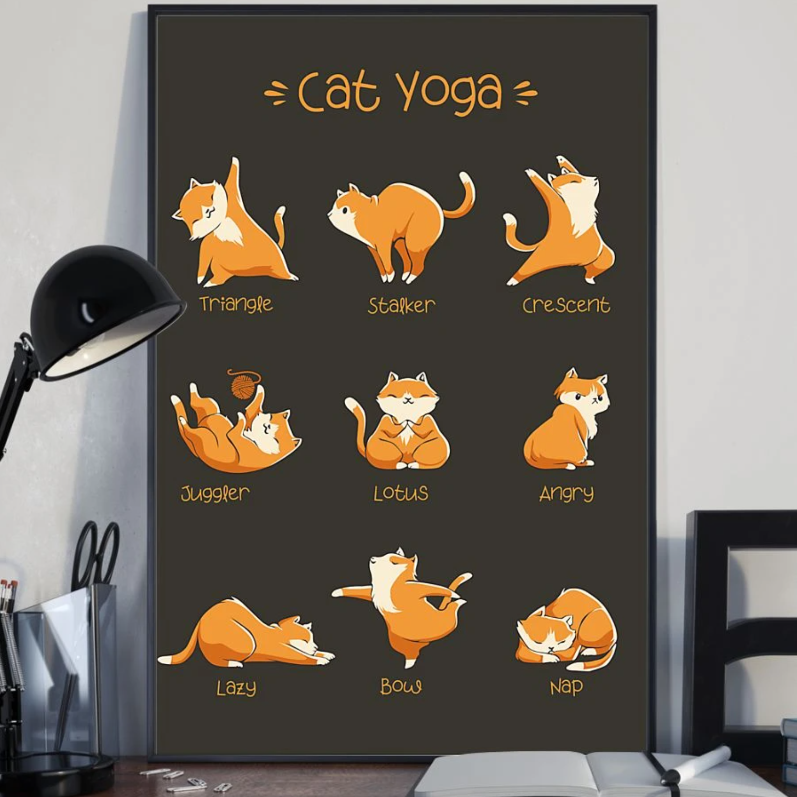 PresentsPrints, Cat Yoga life peace Vertical Poster