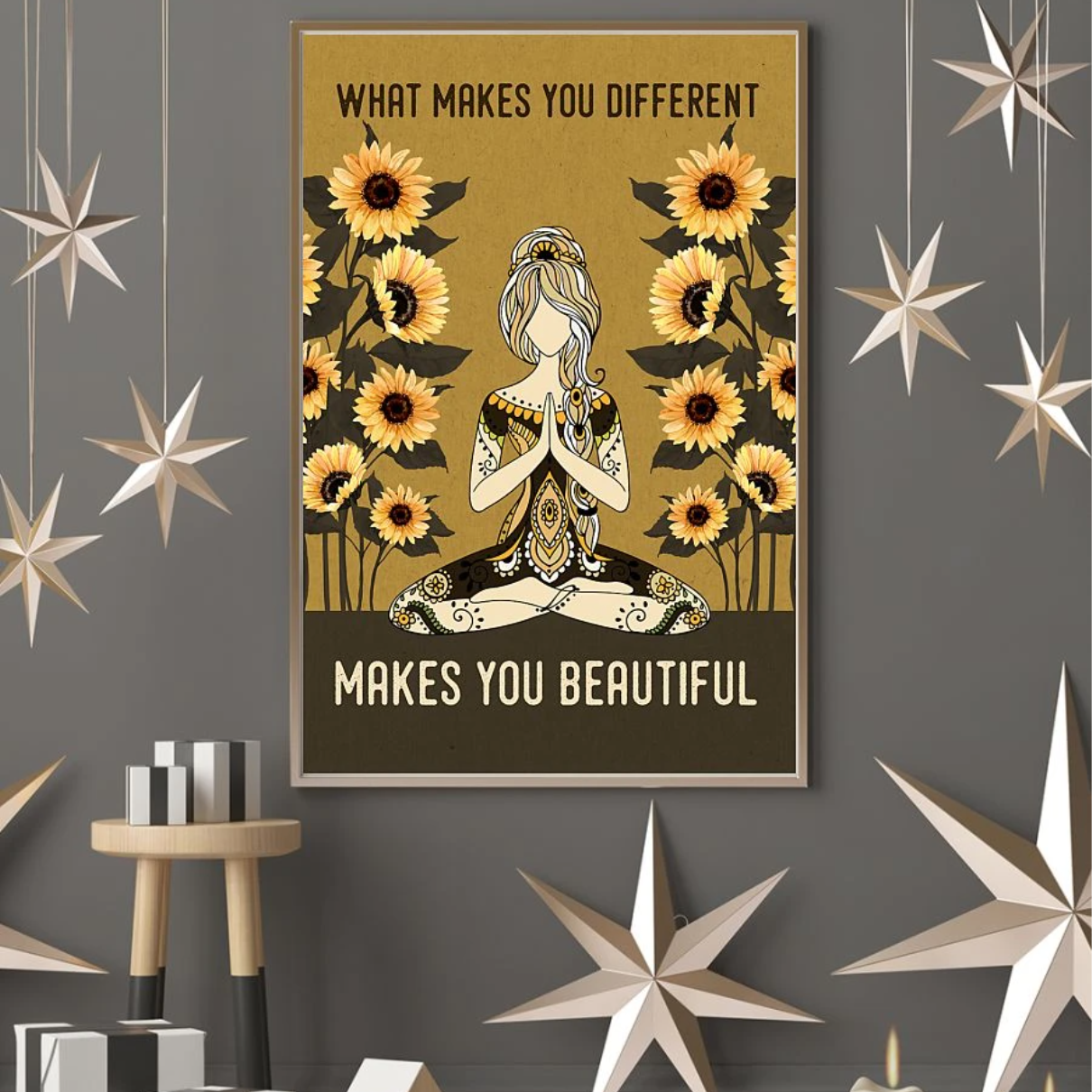 PresentsPrints, What makes you different makes you beautiful - Yoga life peace Vertical Poster