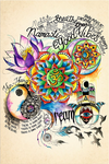 PresentsPrints, Namaste Good Vibes- Yoga life peace Vertical Poster