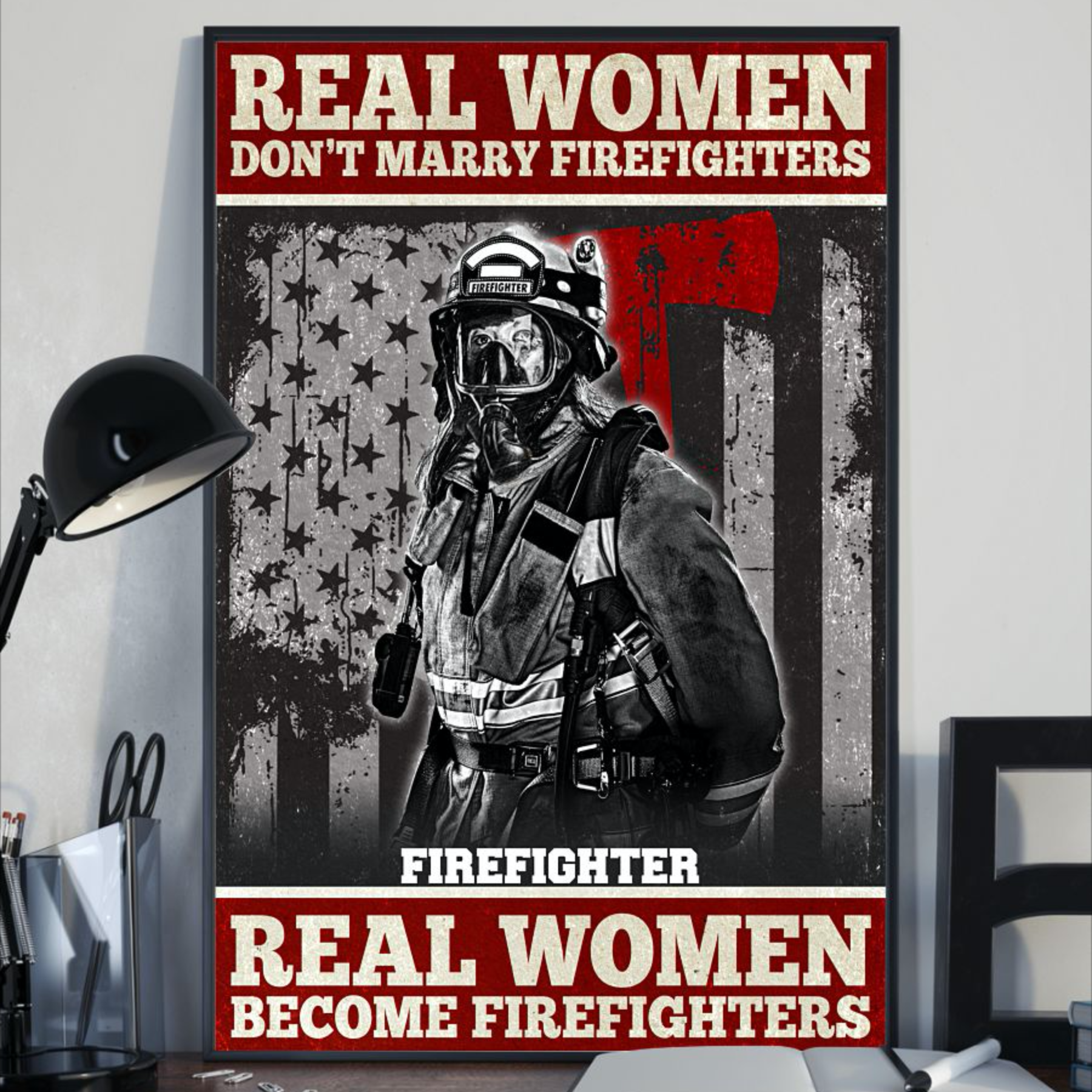 PresentsPrints, Real Women Become Firefighters - Personalized Portrait Canvas Prints