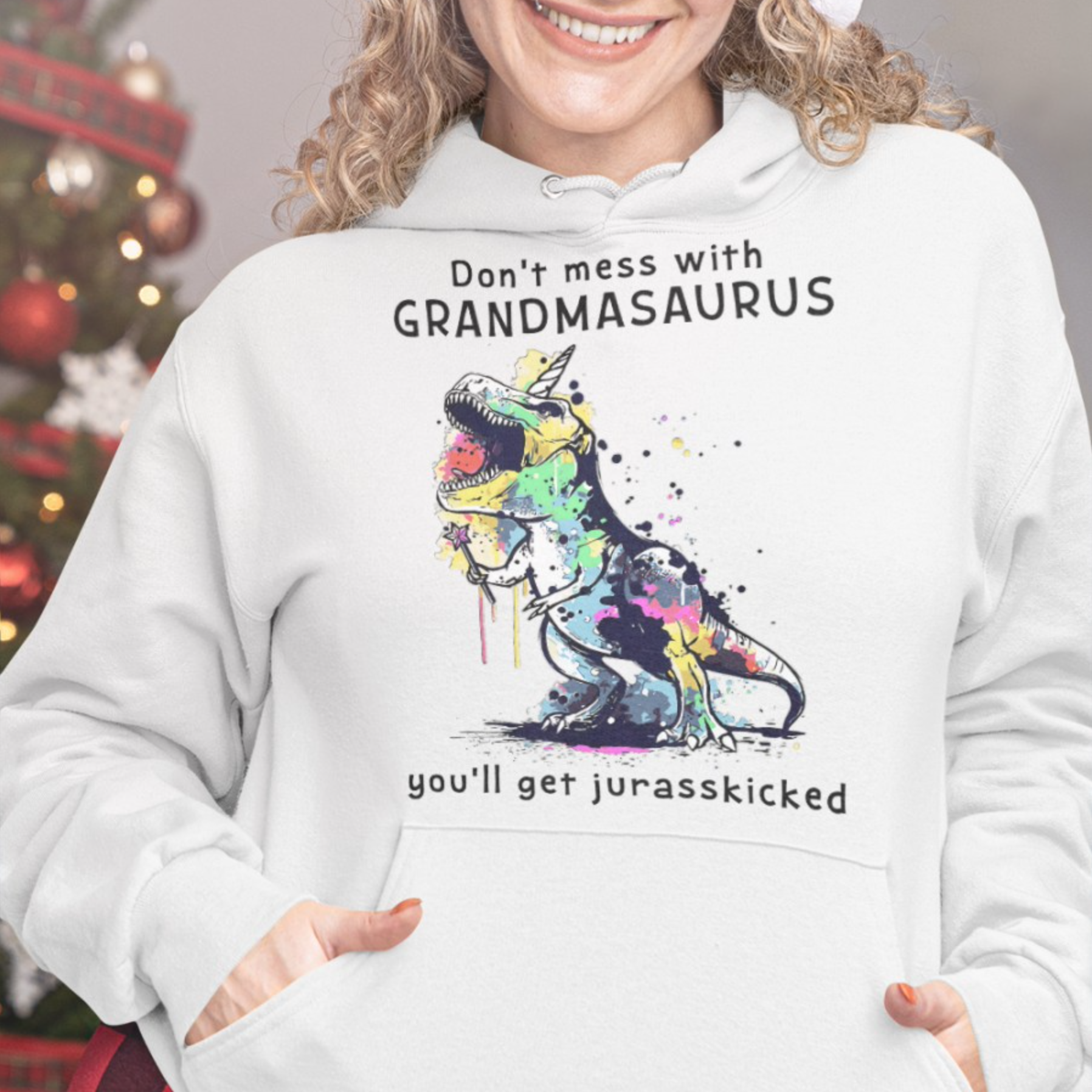 PresentsPrints, Don't mess with Grandmasaurus You will get jurasskicked, Mother's Day Gift Hoodie