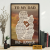 PresentsPrints,To My Dad, Gift from daughter Customized Poster, Father&#39;s Day Gift