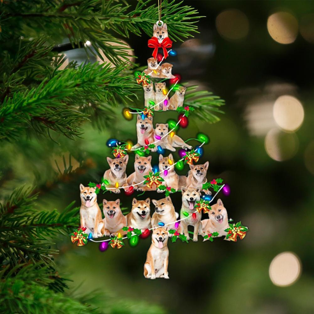 Shiba Inu-Christmas Tree Lights-Two Sided Ornament
