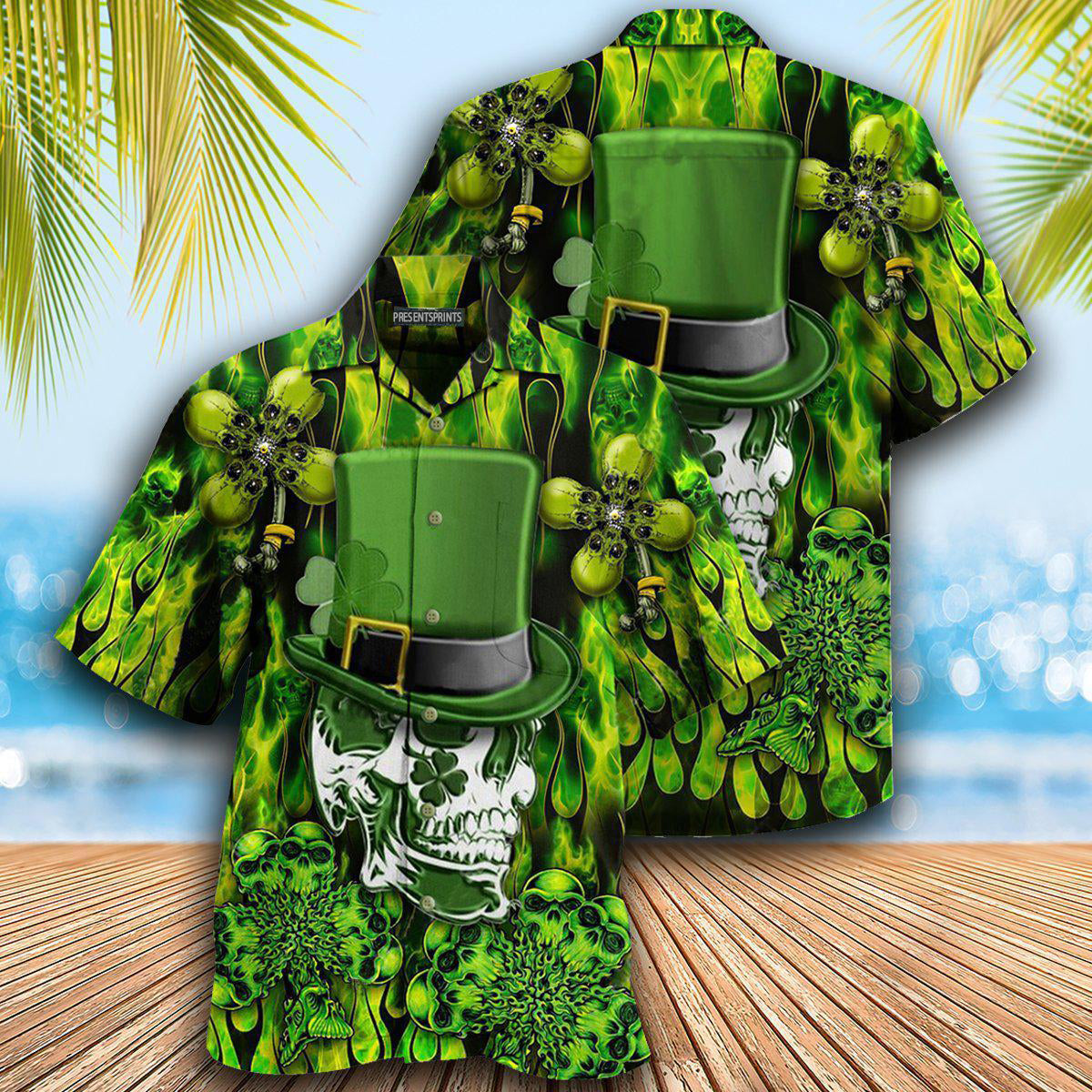 PresentsPrints, Irish Skull Enjoys Saint Patricks Day Edition - Hawaiian Shirt