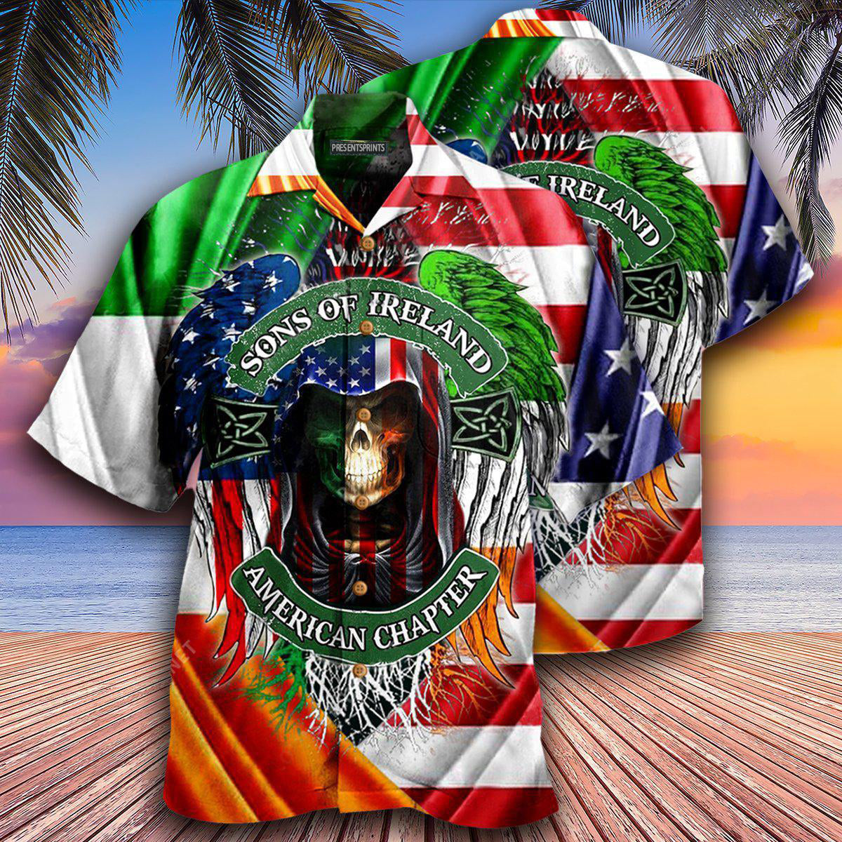 PresentsPrints, Irish Son Of Ireland American Chapter Saint Patricks Day - Hawaiian Shirt
