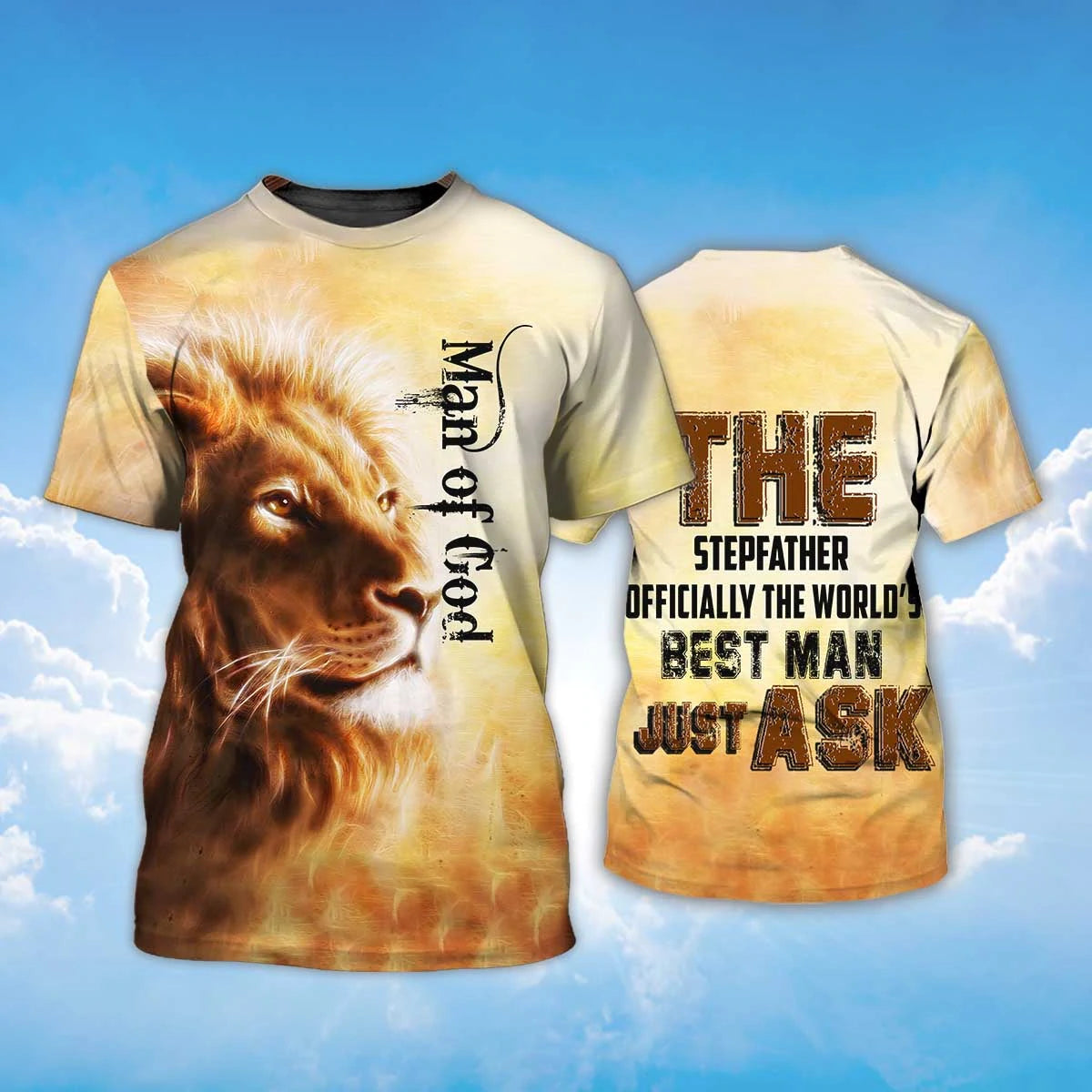 PresentsPrints, The Stepfather Best Man Just ask, Man Of God T-Shirt Full Printed 3D