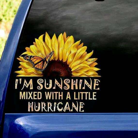 Sunflower Car Decal Sticker | Waterproof | Vinyl Sticker