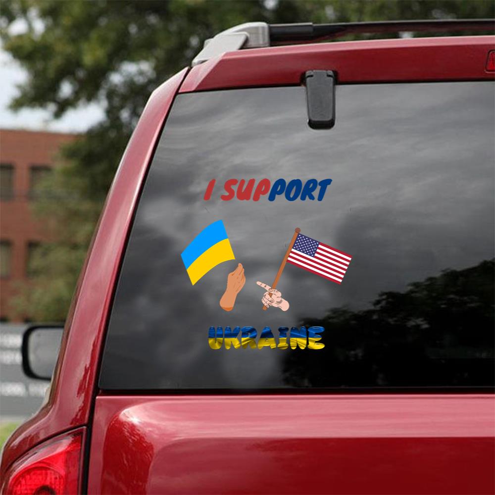 Support The Ukraine I Stand With Ukraine Essential Car Vinyl Decal Sticker