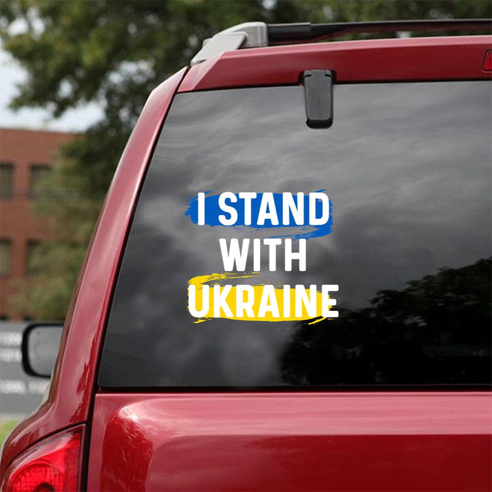 Support Ukraine I Stand With Ukraine Essential Car Vinyl Decal Sticker