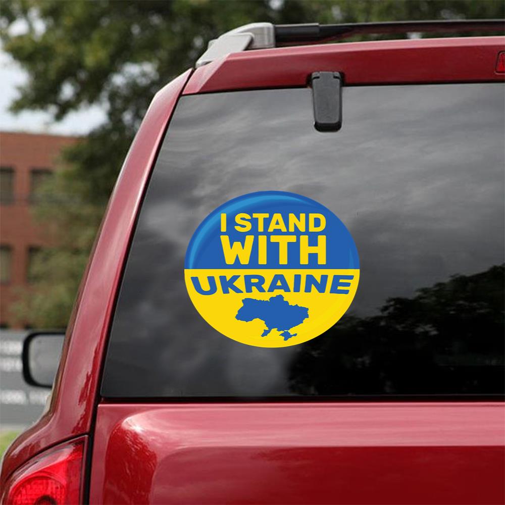 Support Ukraine I Stand With Ukraine Peace Love Ukraine Car Vinyl Decal Sticker
