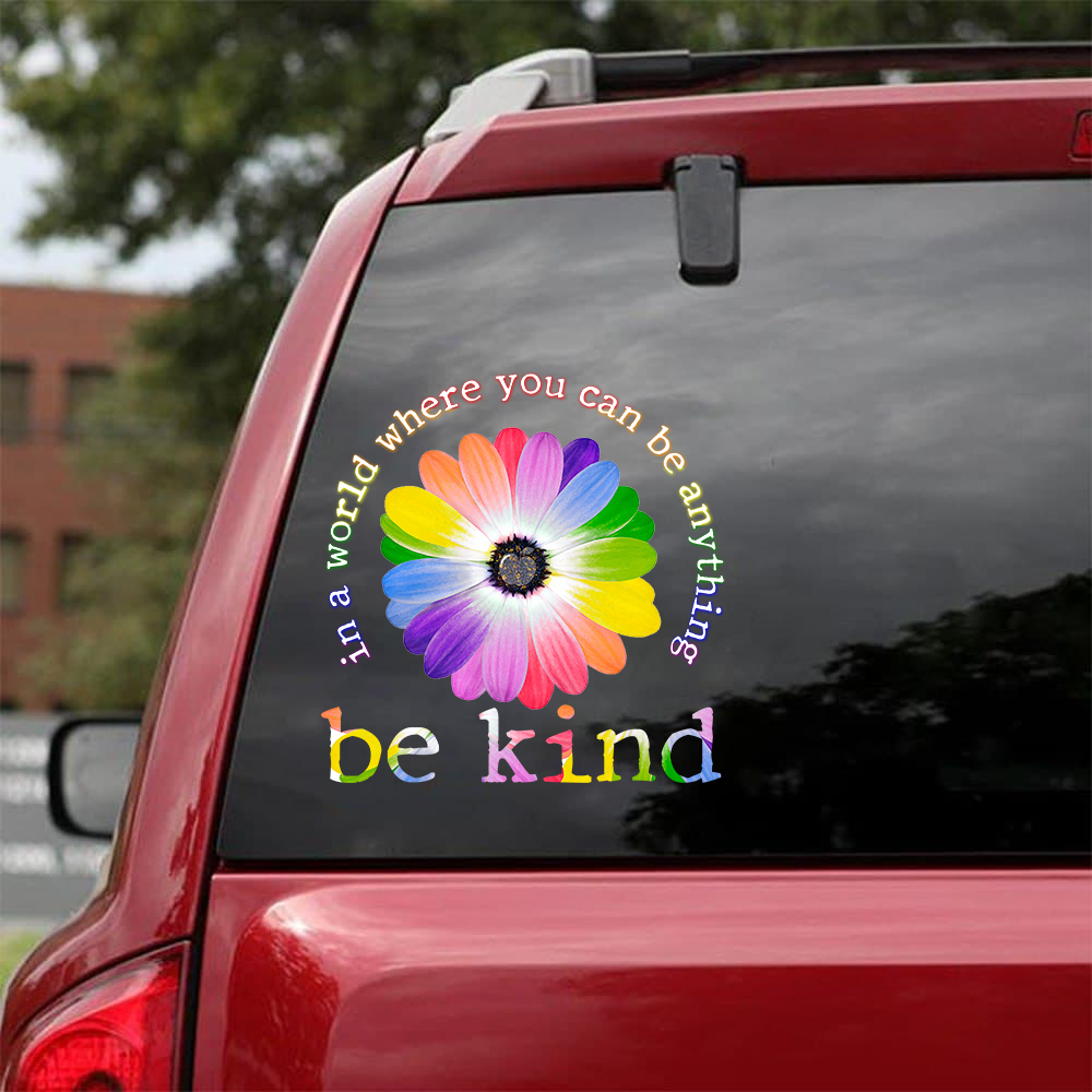 Teacher Be Kind Sunflower Car Decal Sticker | Waterproof | Vinyl Sticker
