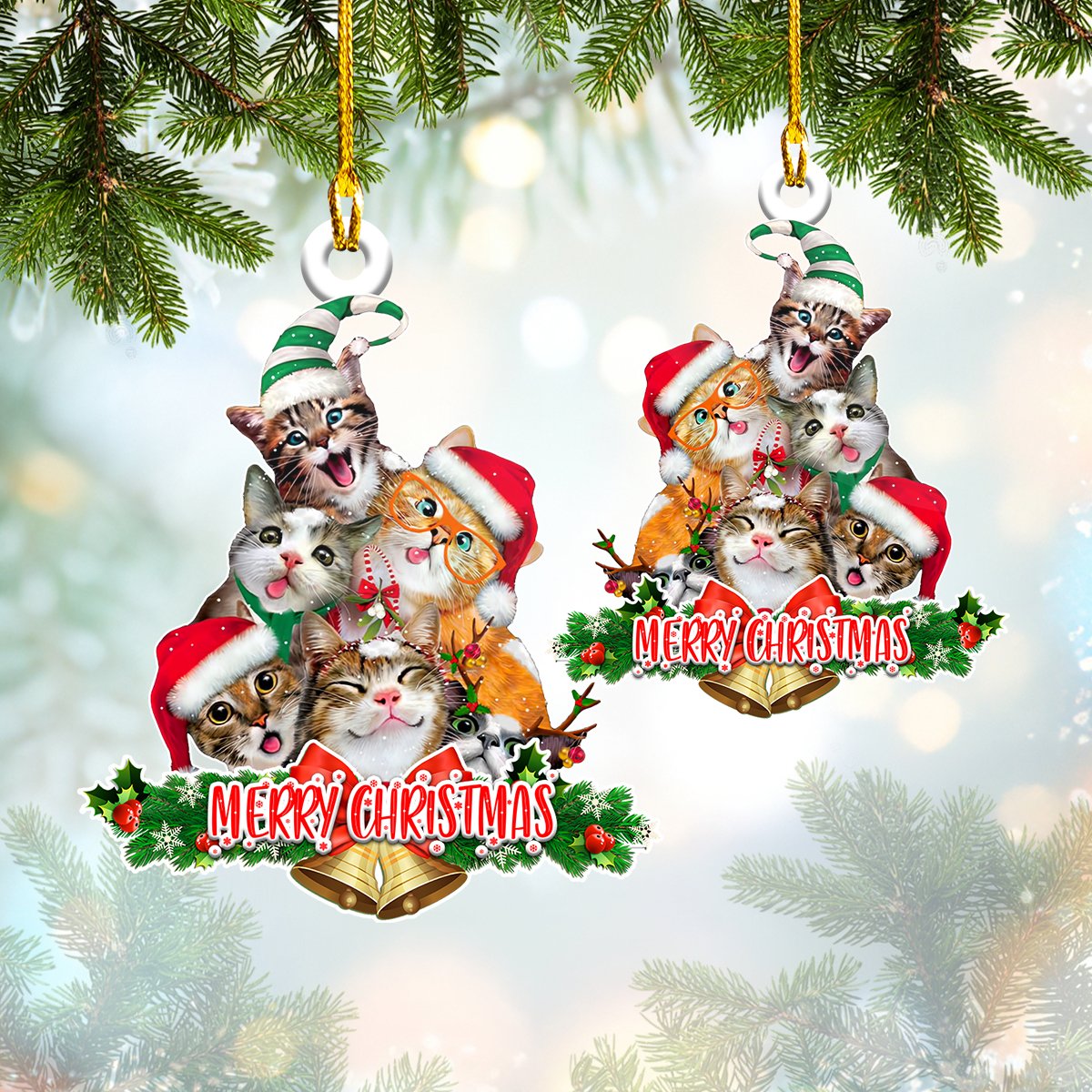 Funny Cat Christmas Shaped Ornament - TRA96