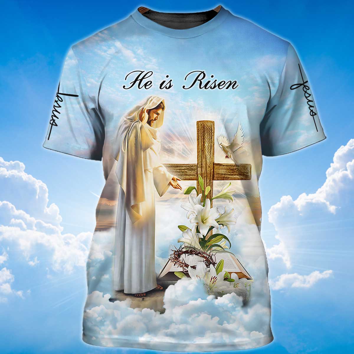 PresentsPrints, He Is Risen T-Shirt, God Jesus T-Shirt