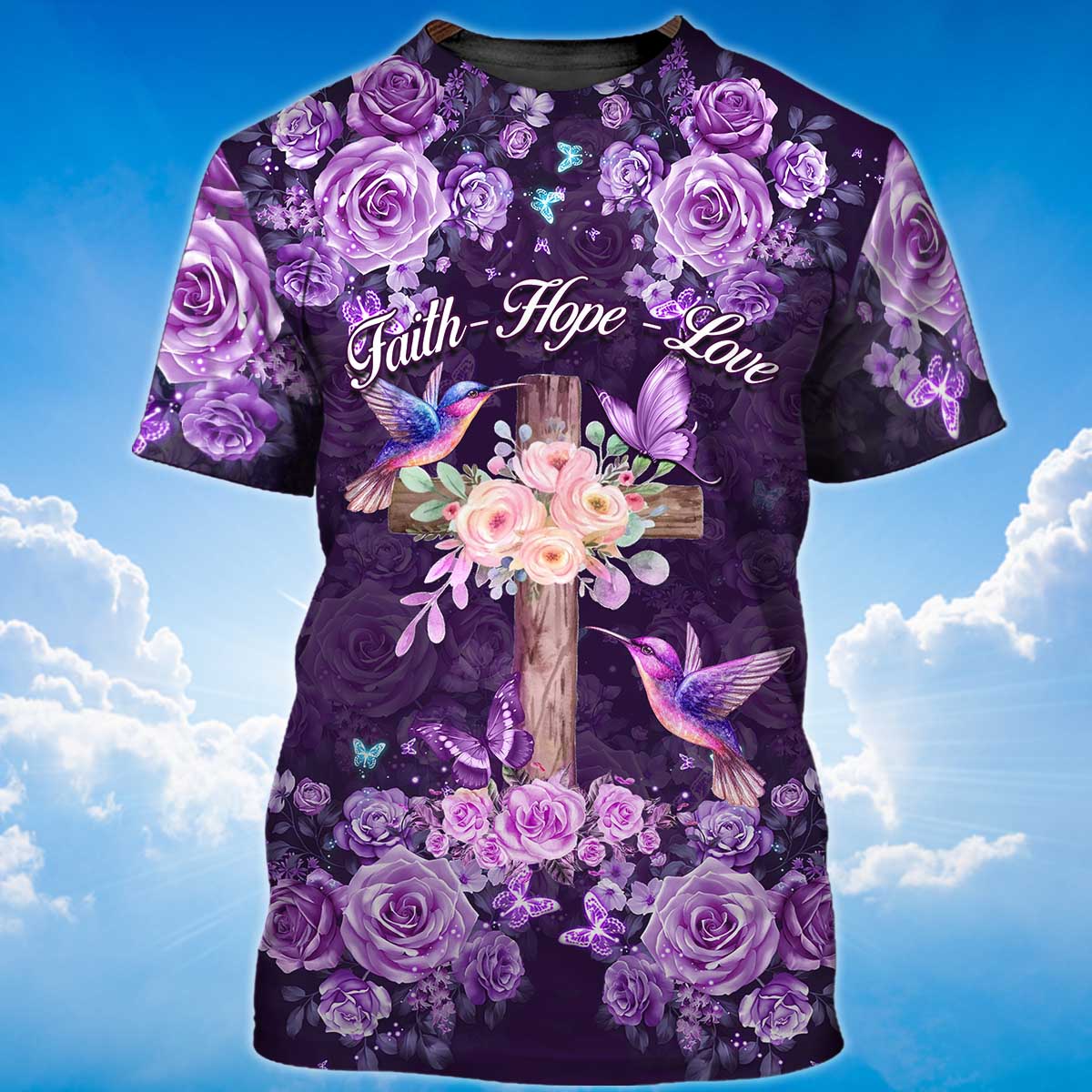 PresentsPrints, Faith Hope Love T-Shirt, God Jesus T-Shirt