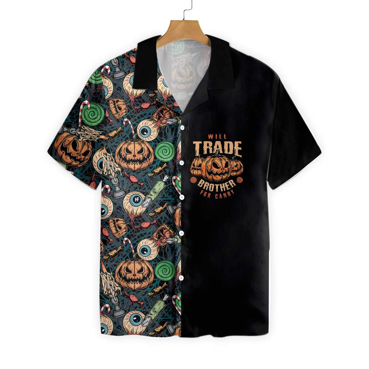 Vintage Halloween Scary Pumpkin Hawaiian Shirt, Aloha Shirt
