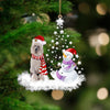 WHITE Standard Poodle-Star Tree Hanging Ornament