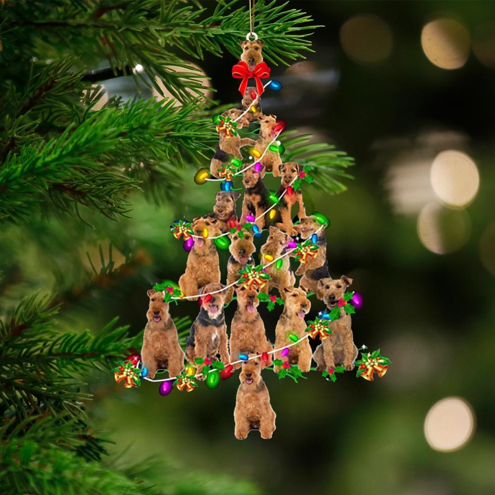 Welsh Terrier-Christmas Tree Lights-Two Sided Ornament
