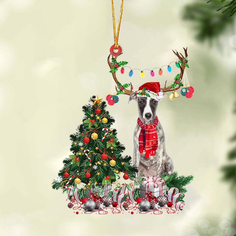 Whippet-Christmas Tree Gift Hanging Ornament