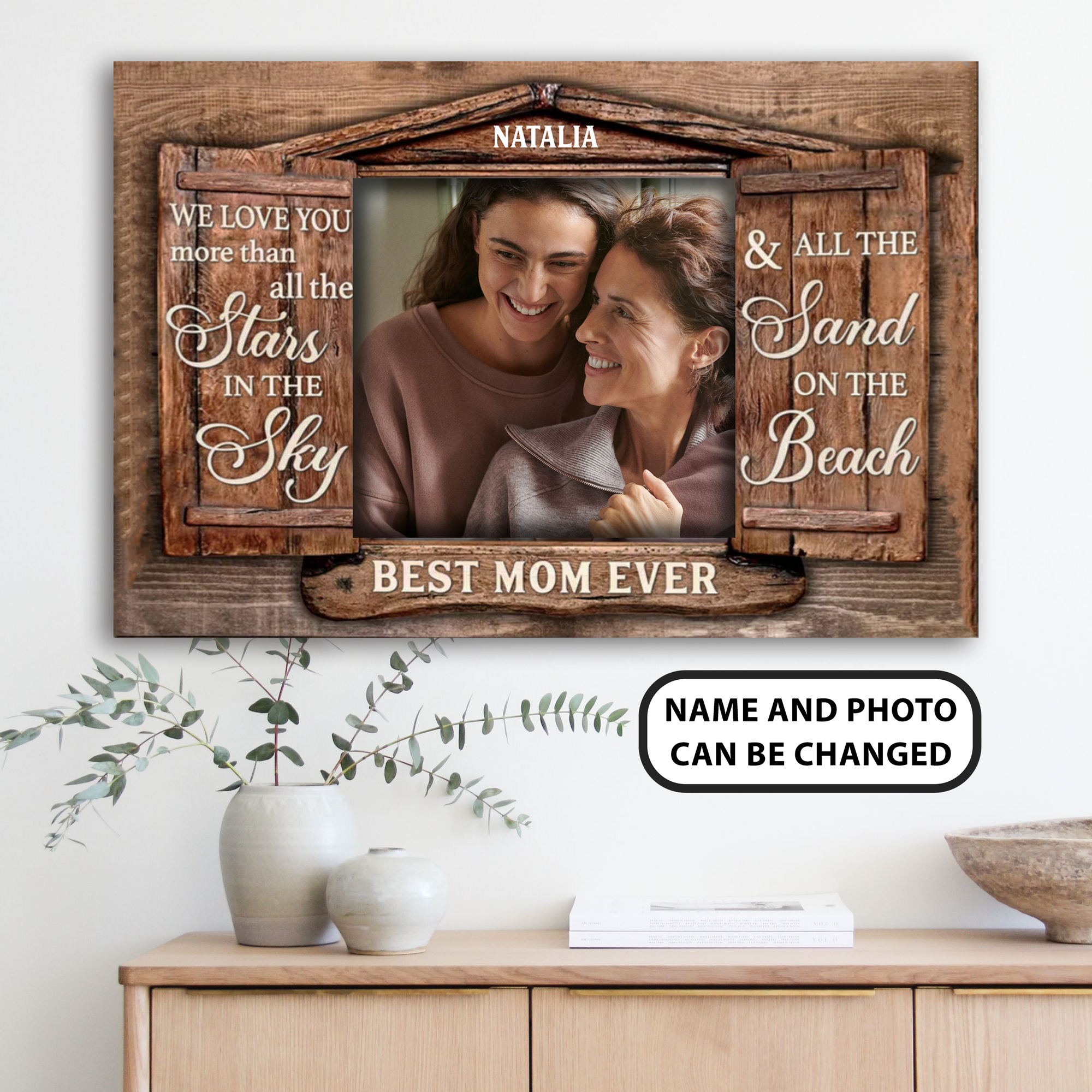 PresentsPrints, Best Mom Ever, We love you more than all the Stars in the Sky, Personalized Canvas, Mother's Day Gift