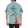 Custom Face Happy Father&#39;s Day Hold Men&#39;s All Over Print Hawaiian Shirt