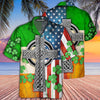 PresentsPrints, American flag celtic cross irish saint patrick&#39;s day all over - Hawaiian shirt