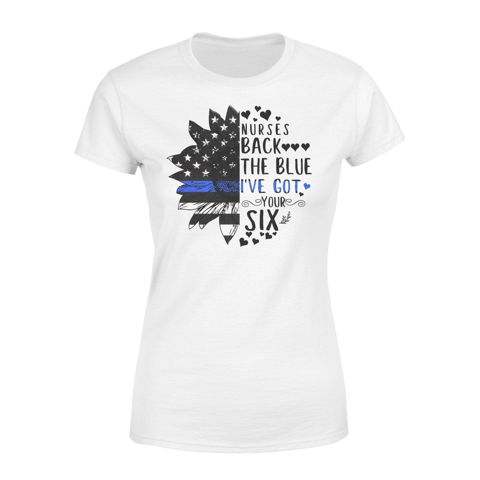 Half Thin Blue Line Sunflower - Nurses Back The Blue Women's T-shirt