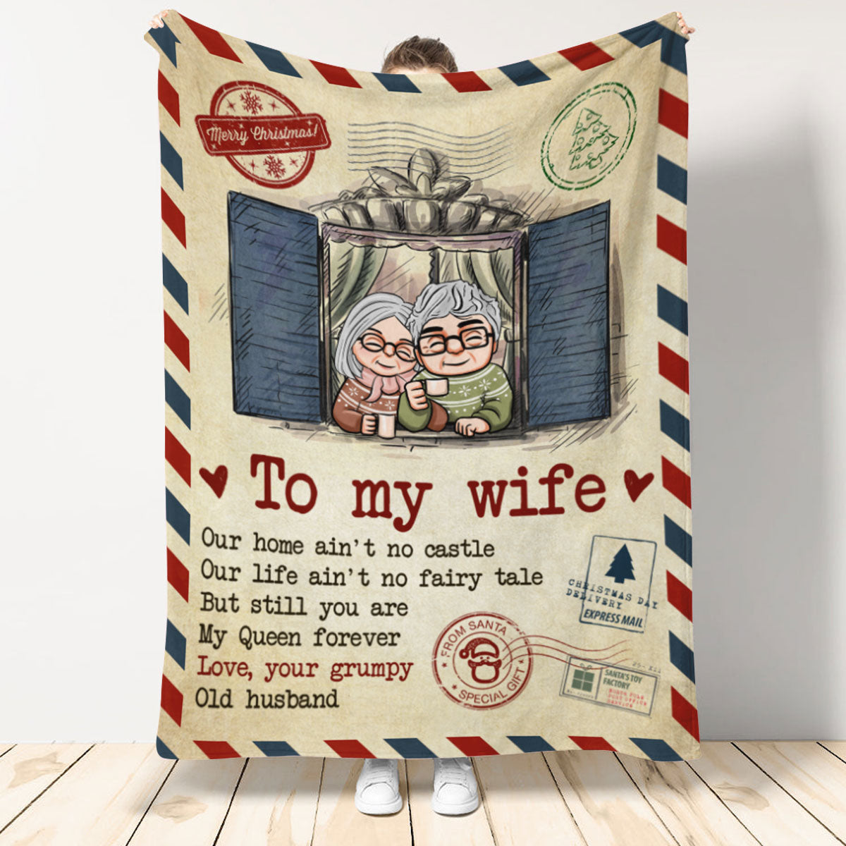 To My Wife Our Home Ain't No Castle Blanket Gift For Wife