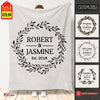 Wreath Couple Anniversary Gift Personalized Blanket Gift For Couple