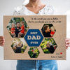 PresentsPrints, Best Dad Ever Custom Photo Collage - Personalized Light Wood Background Canvas