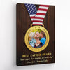 PresentsPrints, Best Father Award, Custom Photo, Medal Shape, Personalized Text And Name Canvas Wall Art