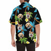 Custom Face Hawaiian Shirt Pet Blue Coconut Tree Pesonalized Men&#39;s All Over Print Hawaiian Shirt for Birthday Gift