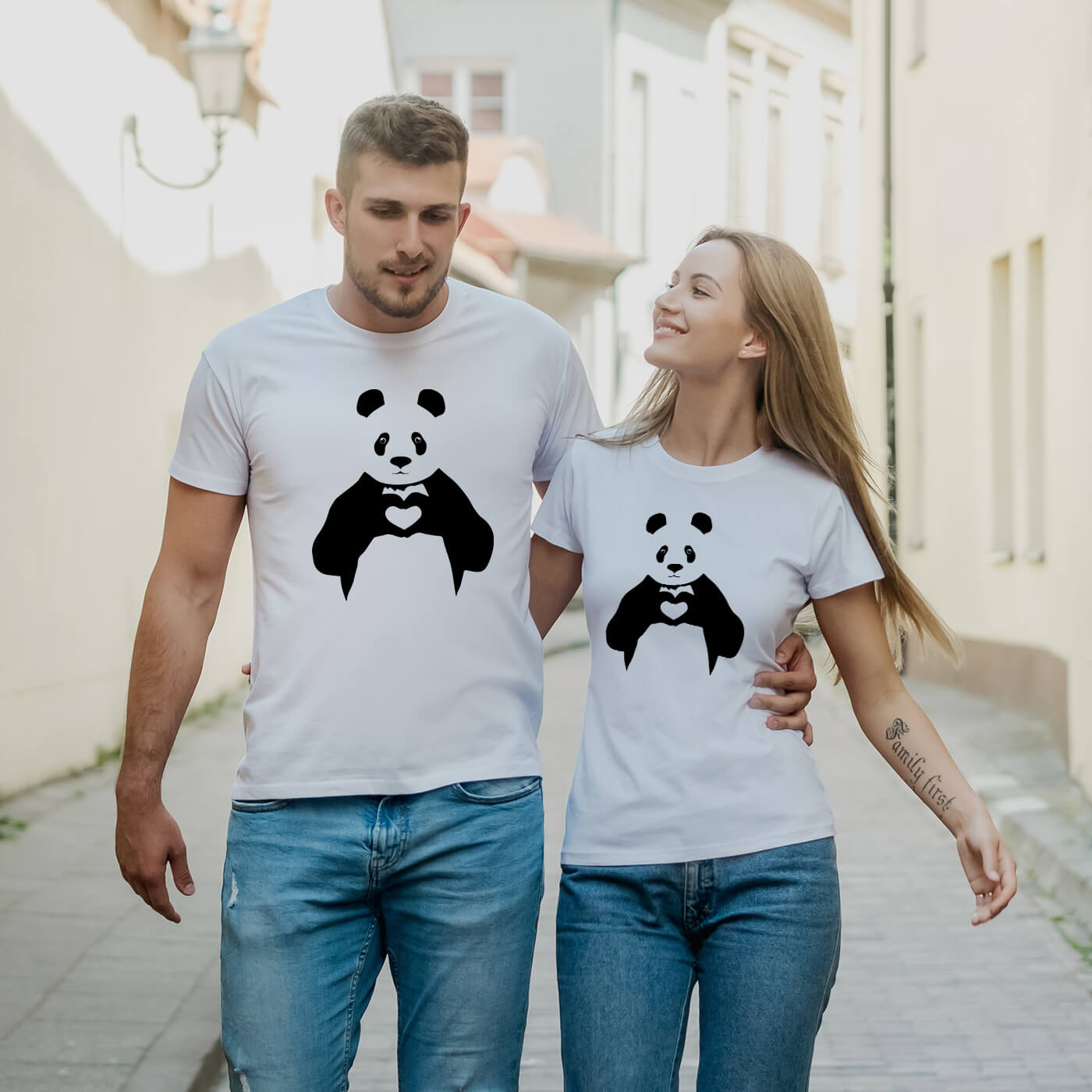 PresentsPrints, Couple t-shirts Set of 2 My Panda with Love, Valentine Gift
